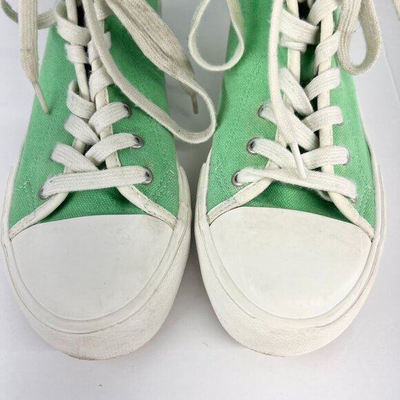 Sz 8.5- American Eagle x The Smiley Company‎ Canvas High Top Platform Sneakers - Picture 3 of 15